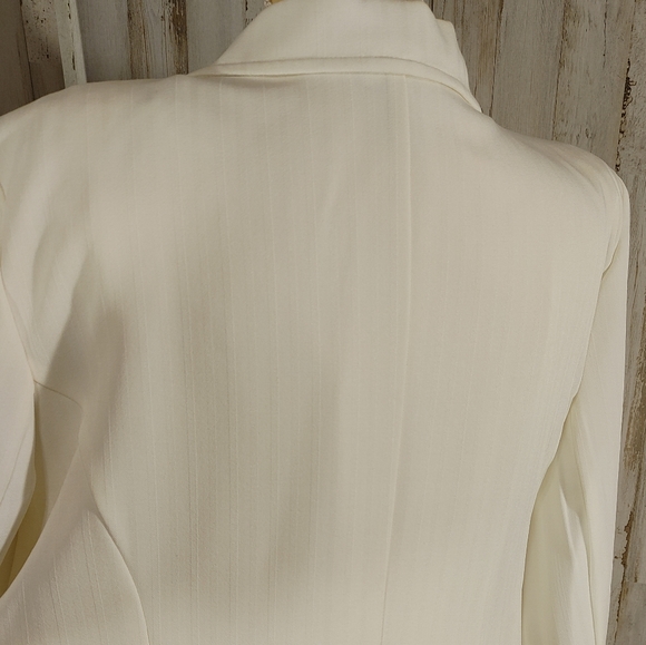 White open tie front long sleeve jacket sz 26 - Picture 6 of 9